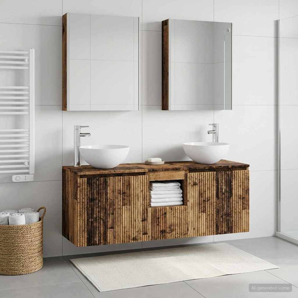 vidaXL Badezimmerschrank-Set 5 pcs Altholz 53 x 15,5 x 70 cm