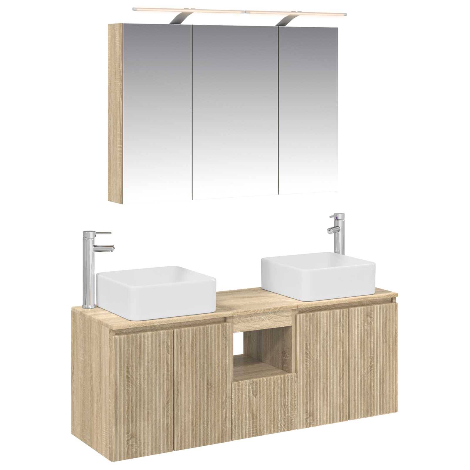 vidaXL Badezimmerschrank-Set 4 pcs Sonoma-Eiche 100 x 14,5 x 70 cm