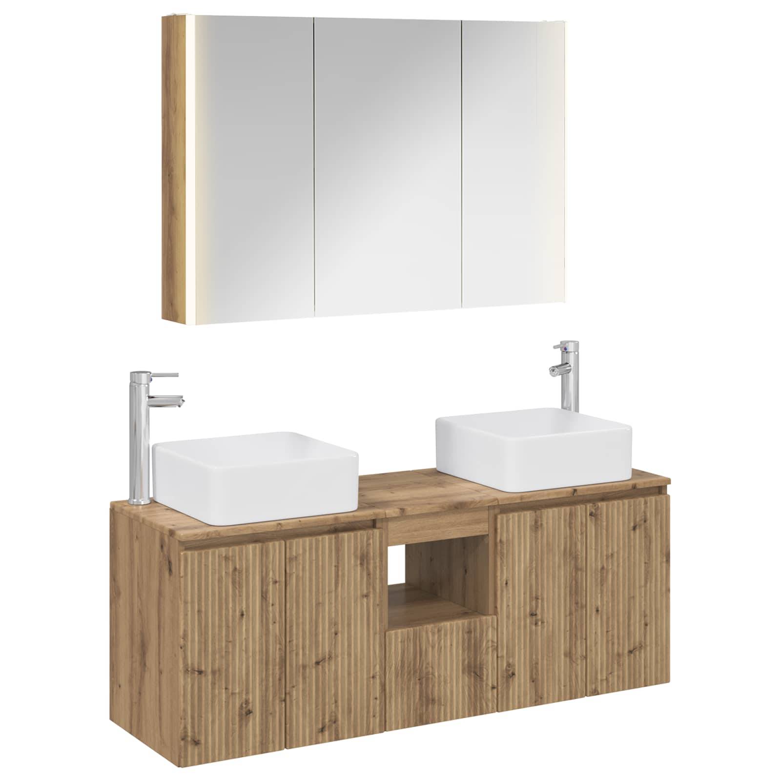 vidaXL Badezimmerschrank-Set 4 Stk. Artisan-Eiche Holzwerkstoff
