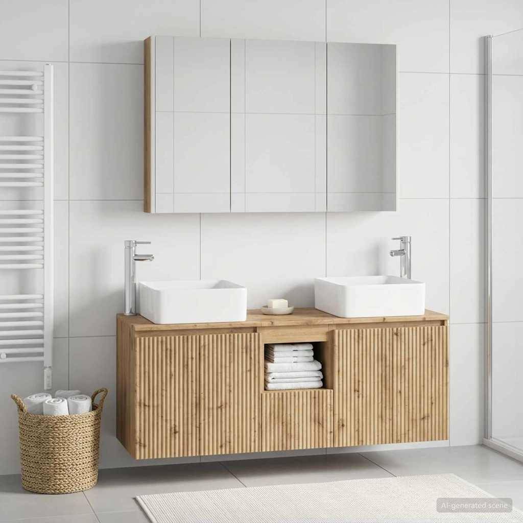 vidaXL Badezimmerschrank-Set 4 Stk. Artisan-Eiche Holzwerkstoff