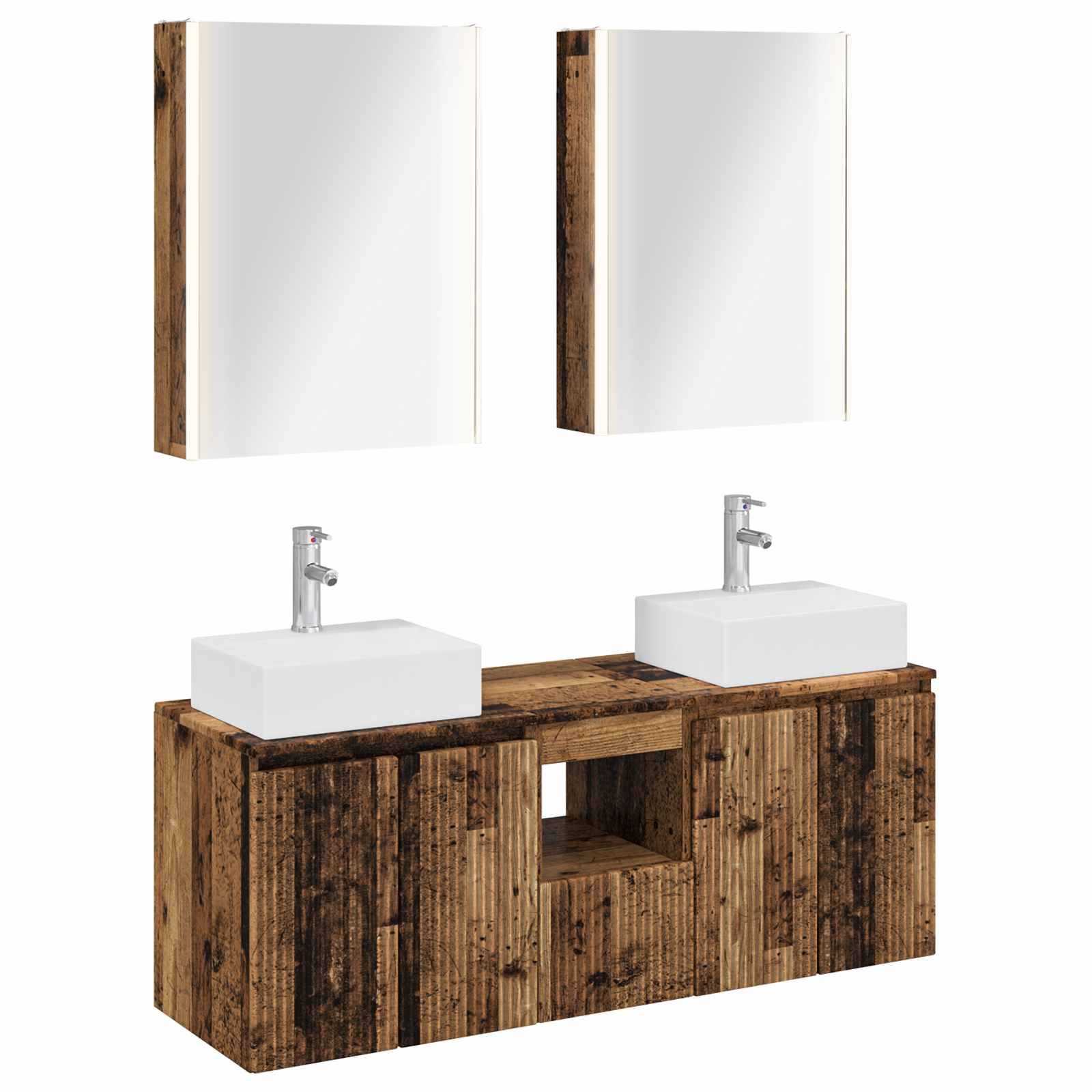 vidaXL Badezimmerschrank-Set 5 pcs Altholz Holzwerkstoff