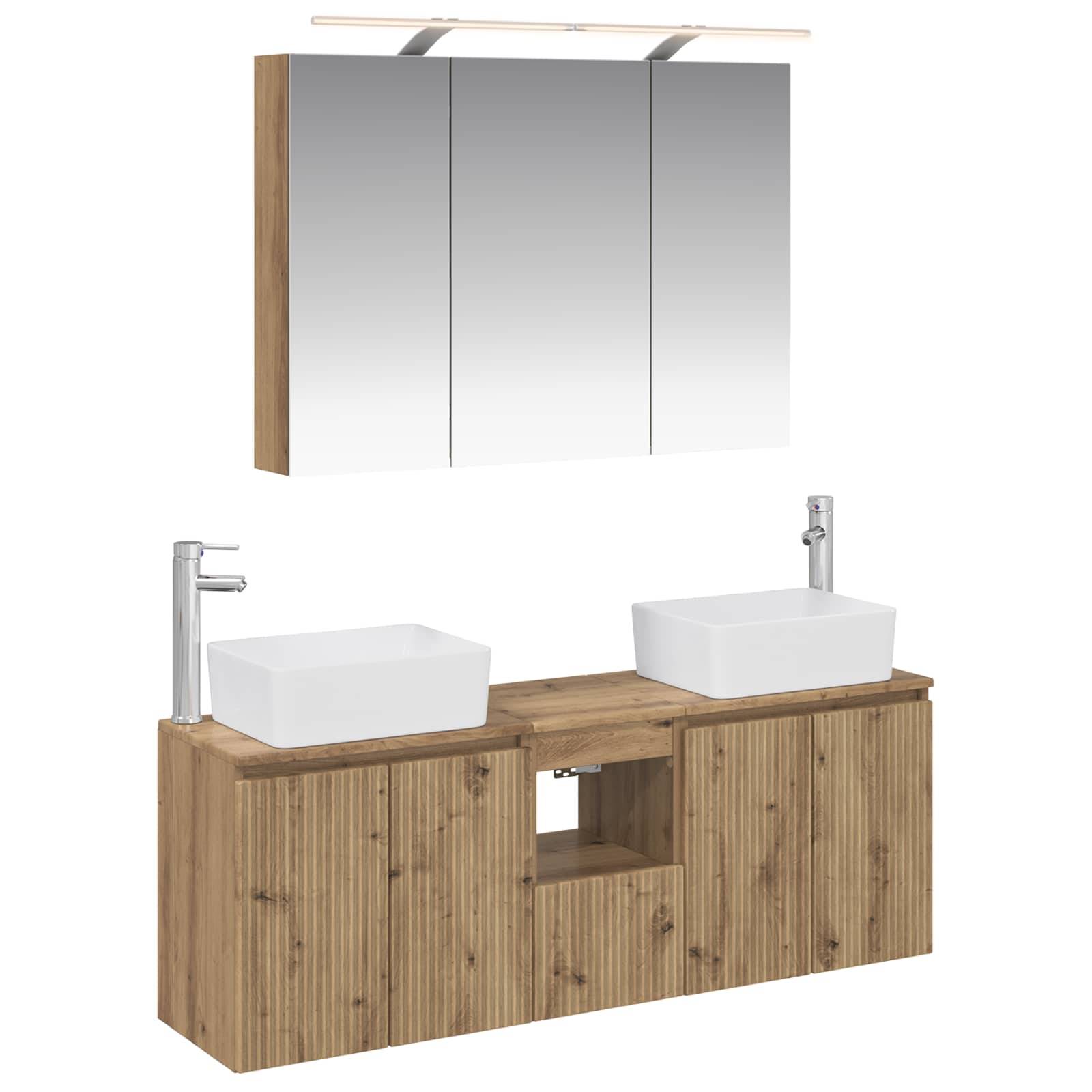 vidaXL Badezimmerschrank-Set 4 pcs Artisan-Eiche Holzwerkstoff