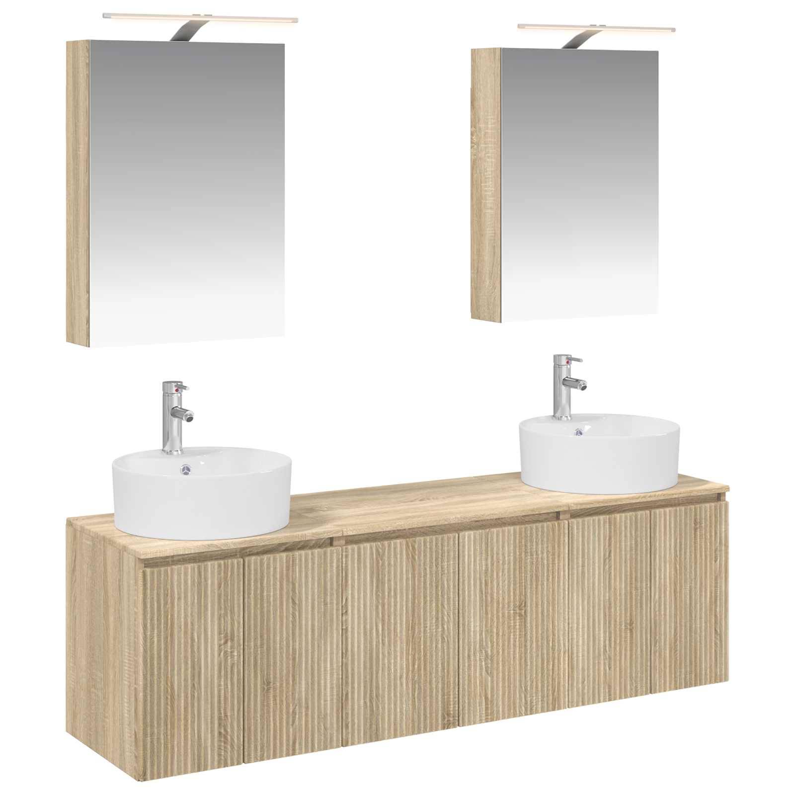 vidaXL Badezimmerschrank-Set 5 pcs Sonoma-Eiche Holzwerkstoff