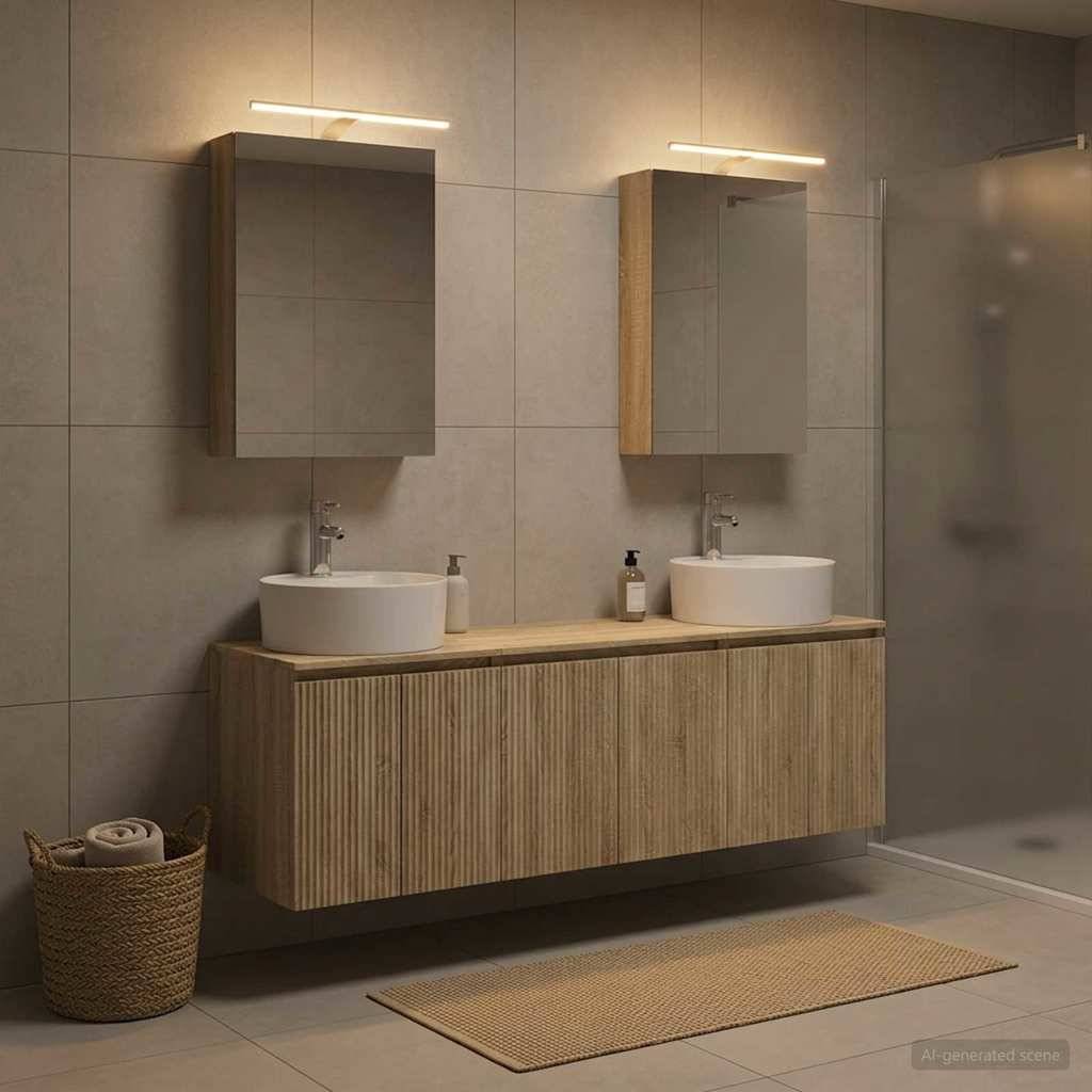 vidaXL Badezimmerschrank-Set 5 pcs Sonoma-Eiche Holzwerkstoff