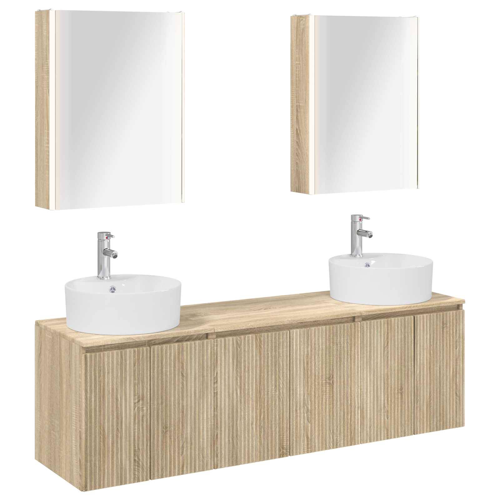 vidaXL Badezimmerschrank-Set 5 pcs Sonoma-Eiche Holzwerkstoff