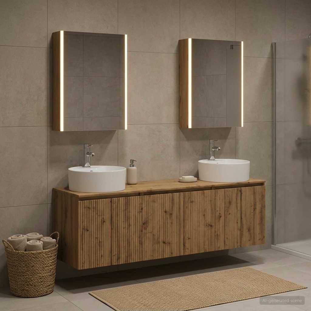 vidaXL Badezimmerschrank-Set 5 Stk. Artisan-Eiche Holzwerkstoff