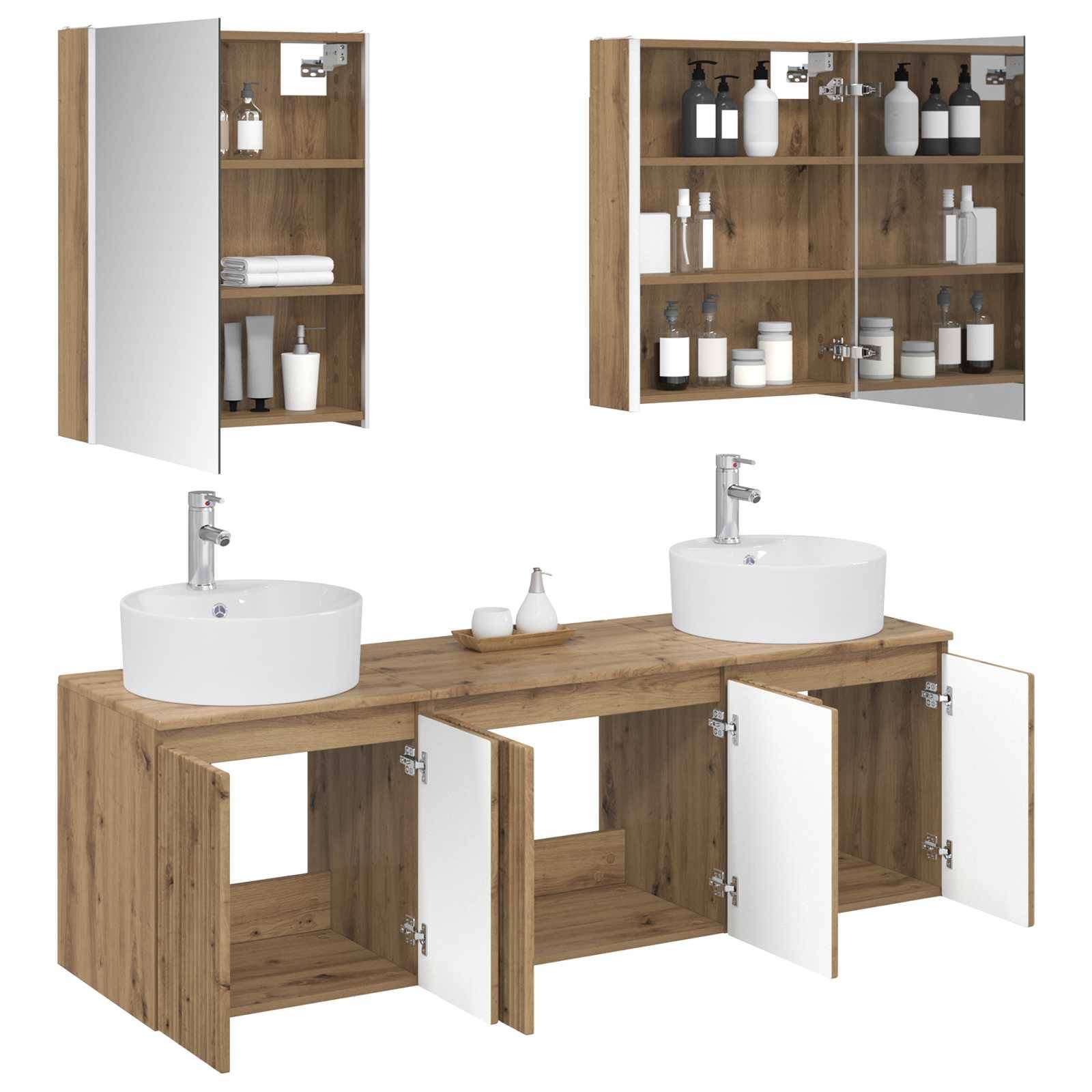 vidaXL Badezimmerschrank-Set 5 Stk. Artisan-Eiche Holzwerkstoff