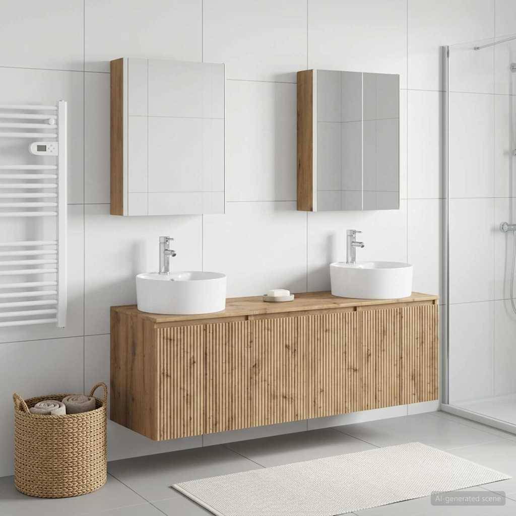 vidaXL Badezimmerschrank-Set 5 Stk. Artisan-Eiche Holzwerkstoff