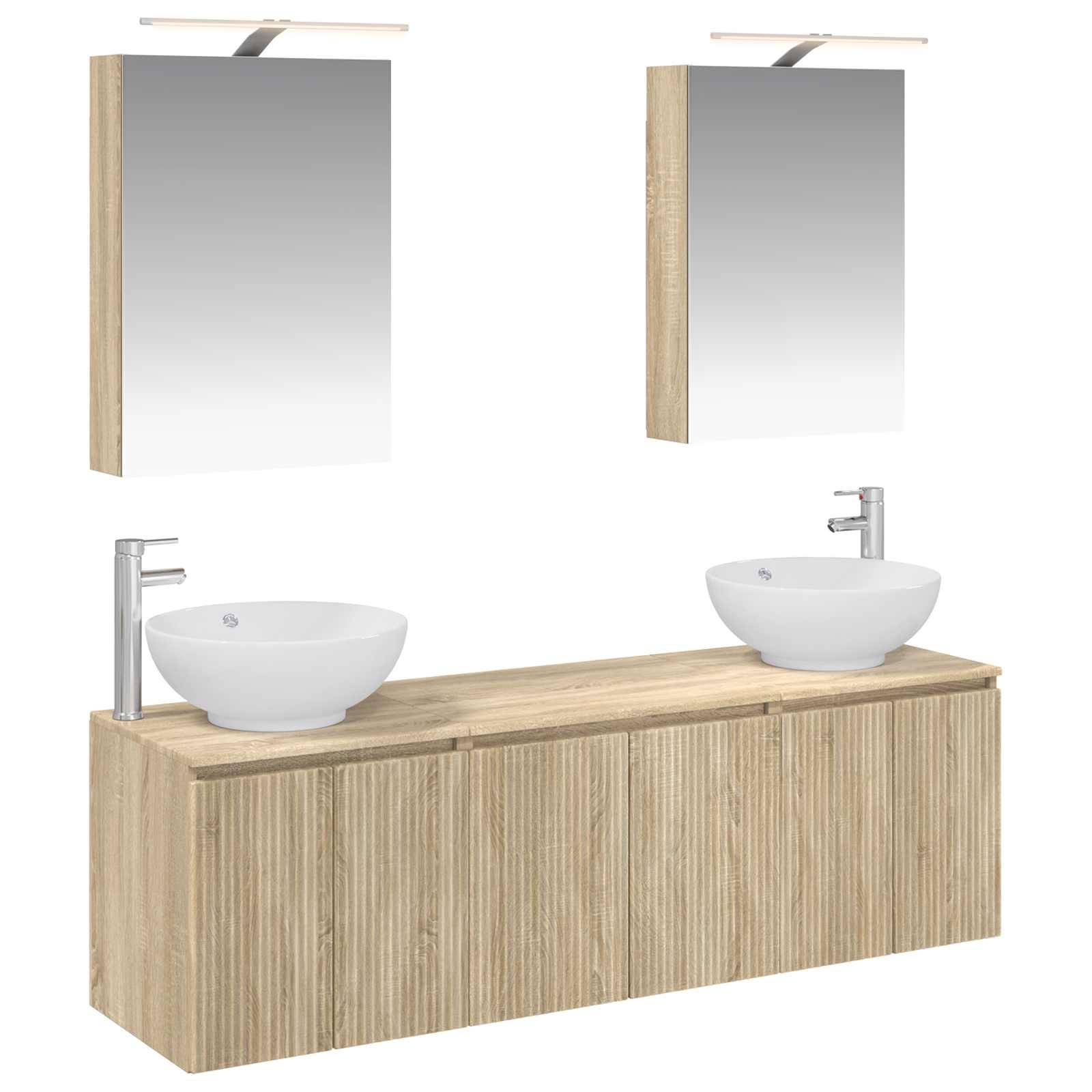 vidaXL Badezimmerschrank-Set 5 pcs Sonoma-Eiche Holzwerkstoff