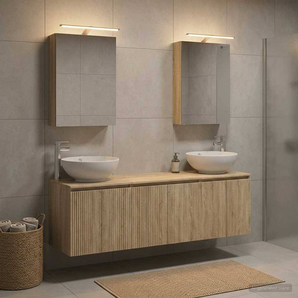 vidaXL Badezimmerschrank-Set 5 pcs Sonoma-Eiche Holzwerkstoff