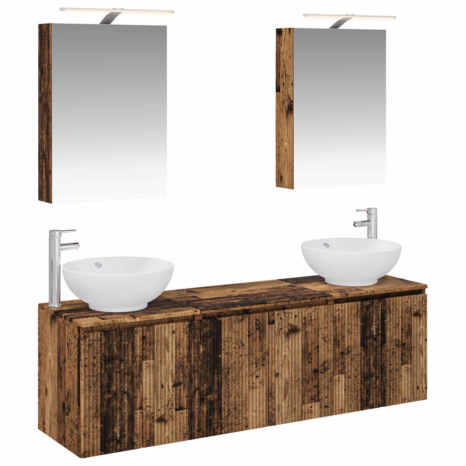 vidaXL Badezimmerschrank-Set 5 pcs Altholz Holzwerkstoff