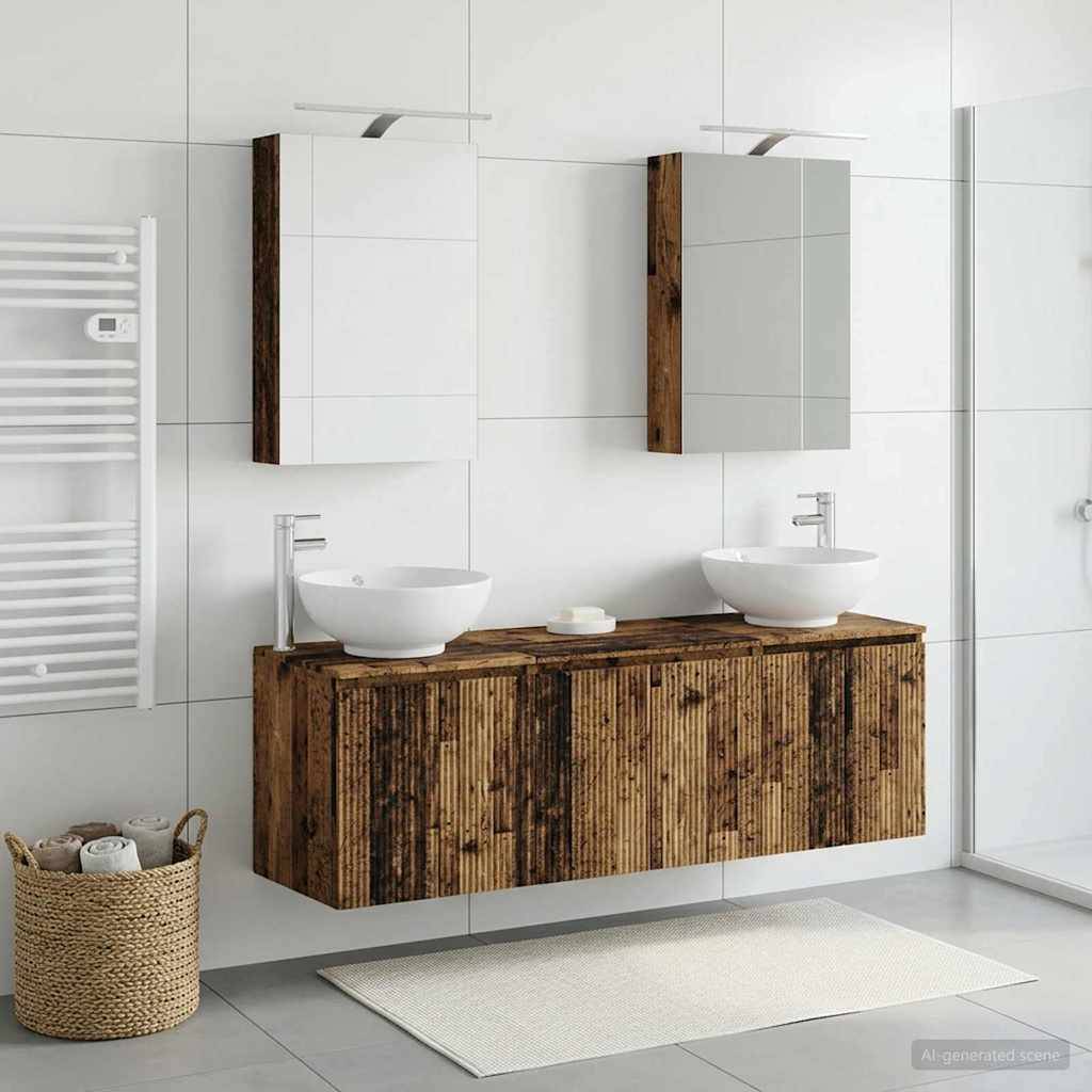vidaXL Badezimmerschrank-Set 5 pcs Altholz Holzwerkstoff