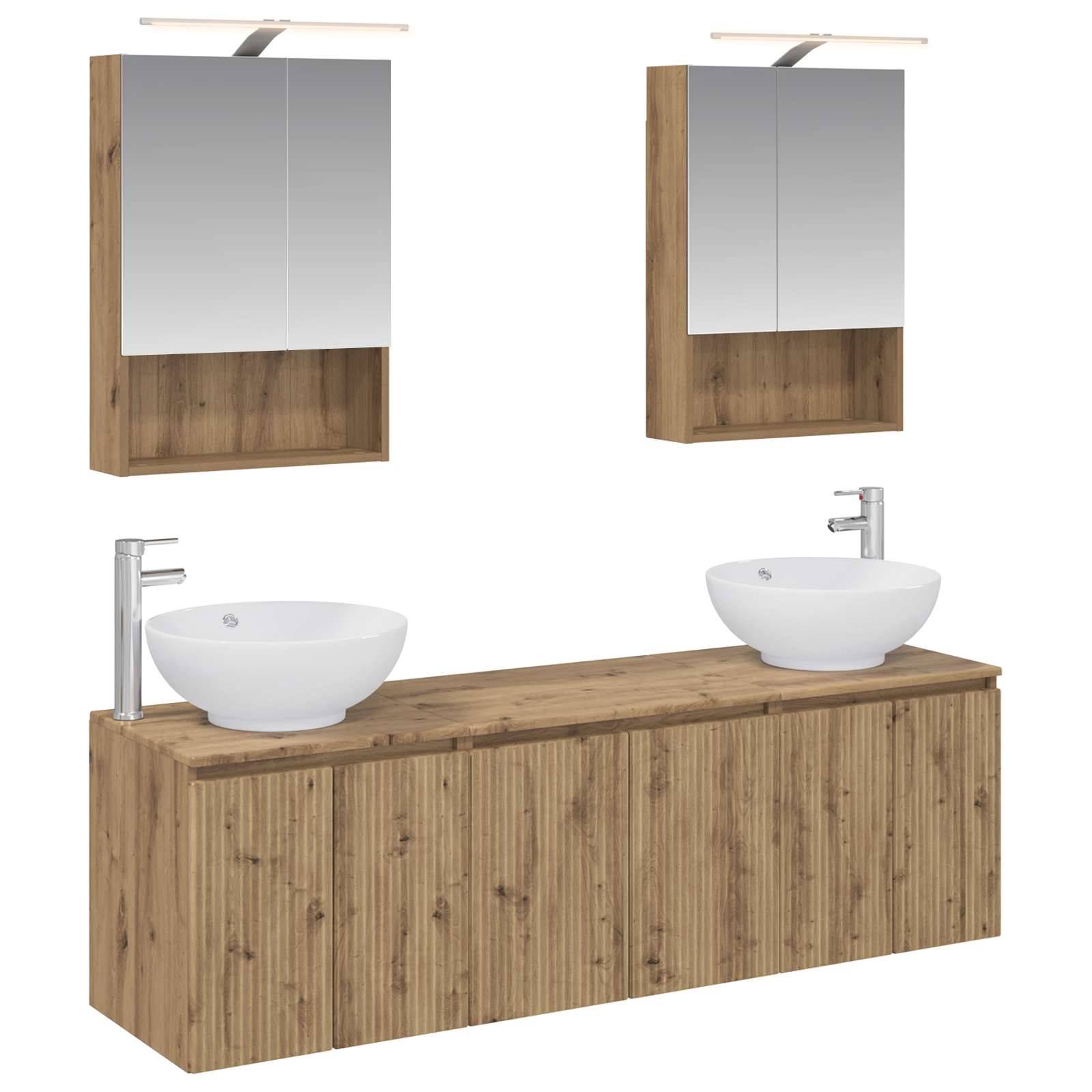 vidaXL Badezimmerschrank-Set 5 pcs Artisan-Eiche Holzwerkstoff
