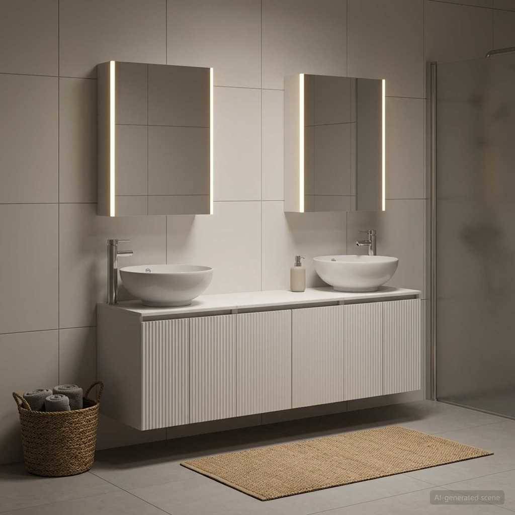 vidaXL Badezimmerschrank-Set 5 pcs Weiß Holzwerkstoff