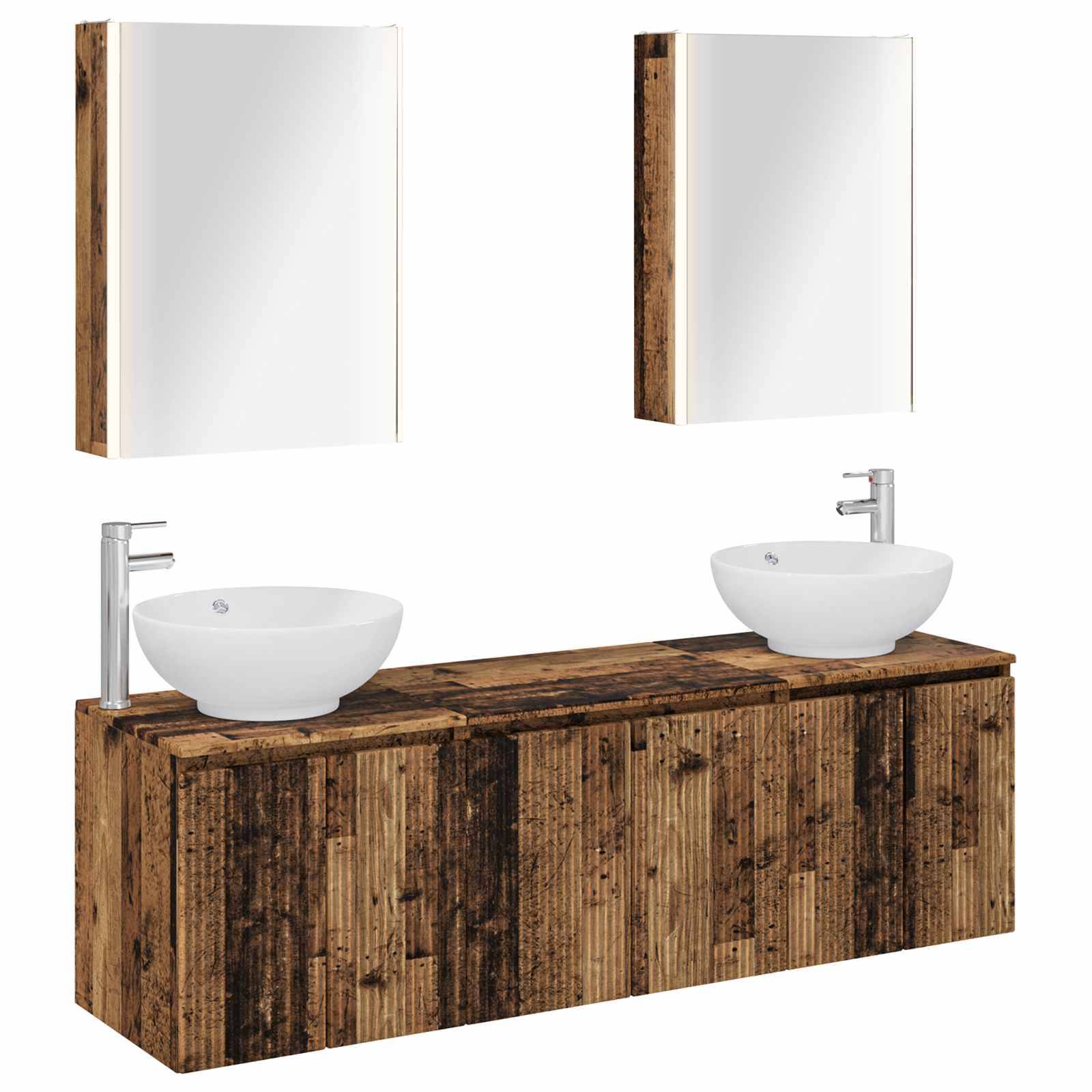 vidaXL Badezimmerschrank-Set 5 pcs Altholz Holzwerkstoff