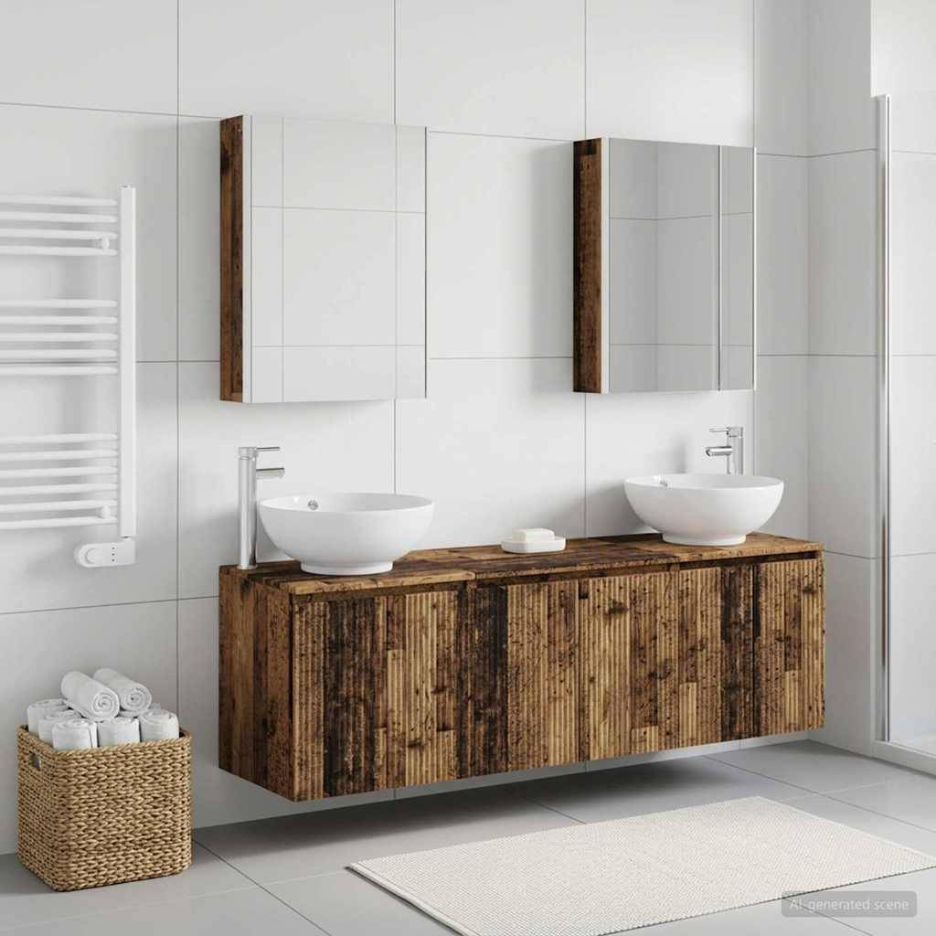 vidaXL Badezimmerschrank-Set 5 pcs Altholz Holzwerkstoff