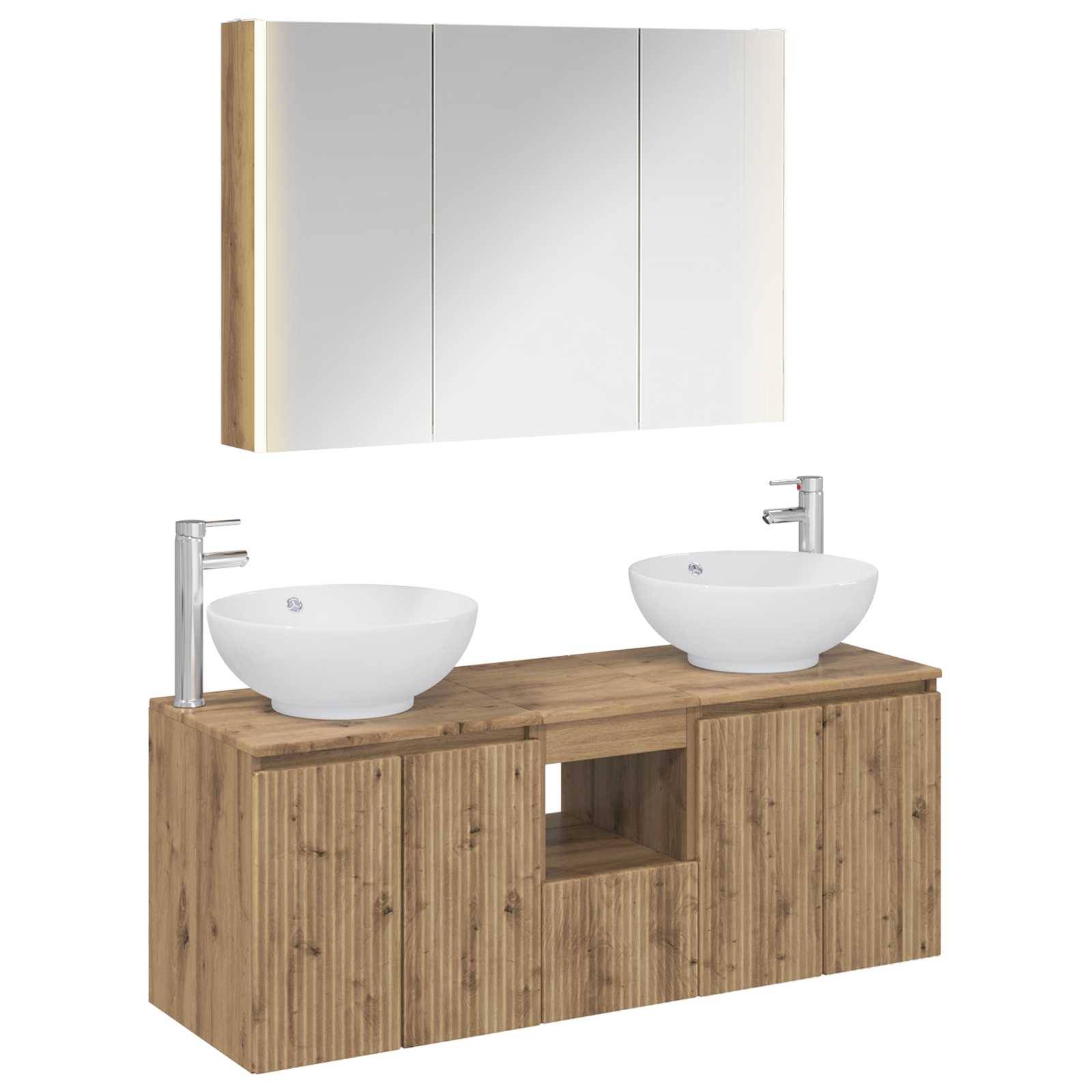 vidaXL Badezimmerschrank-Set 4 Stk. Artisan-Eiche Holzwerkstoff