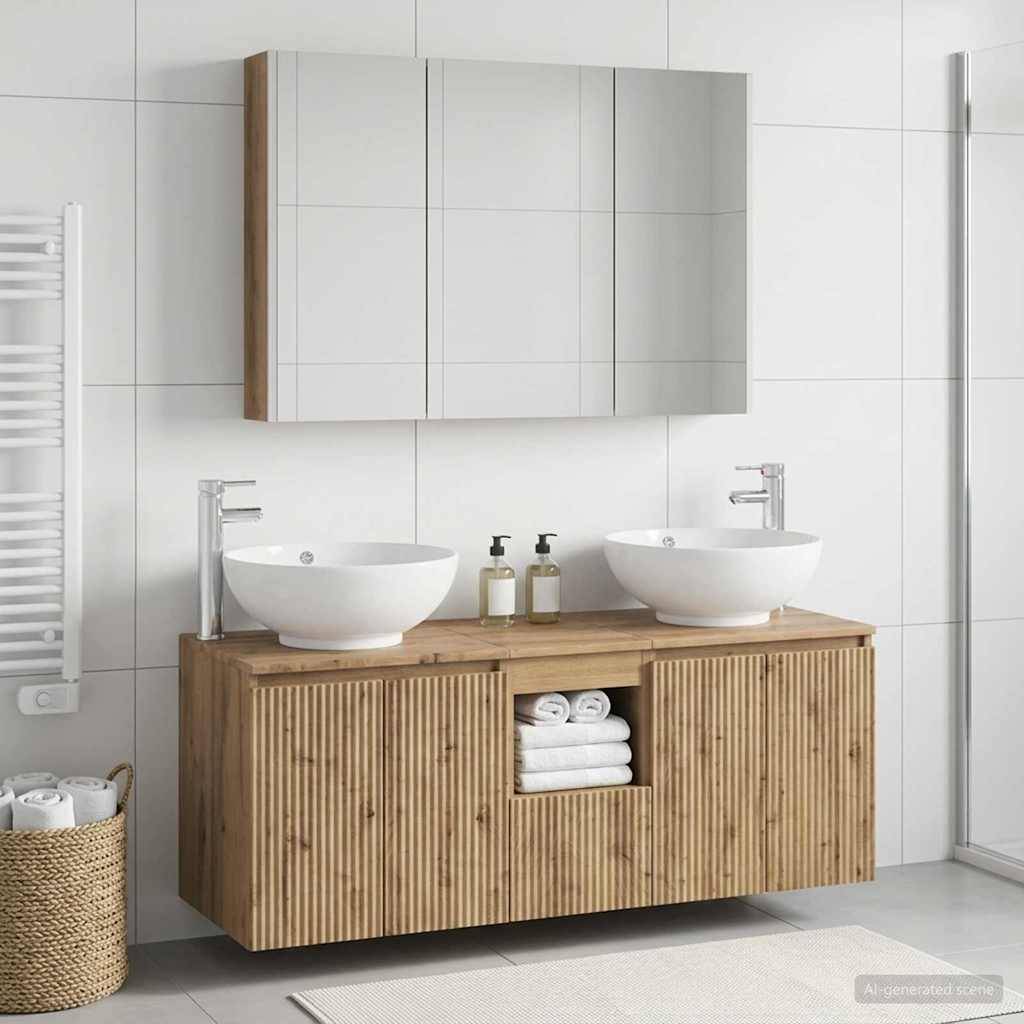 vidaXL Badezimmerschrank-Set 4 Stk. Artisan-Eiche Holzwerkstoff