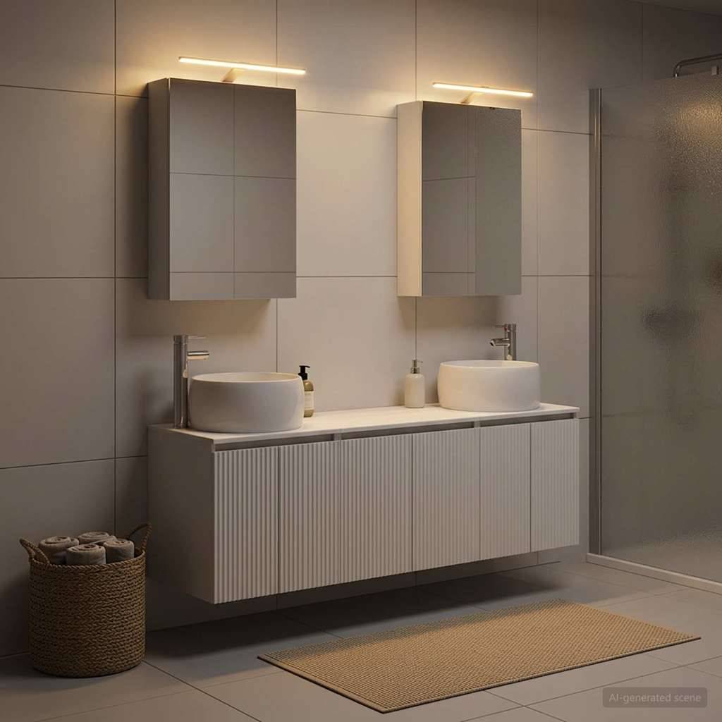 vidaXL Badezimmerschrank-Set 5 pcs Weiß Holzwerkstoff