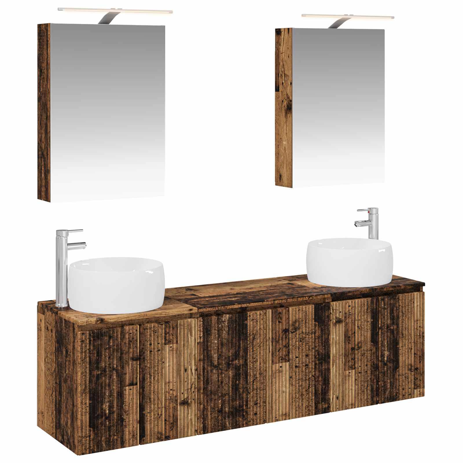 vidaXL Badezimmerschrank-Set 5 pcs Altholz Holzwerkstoff