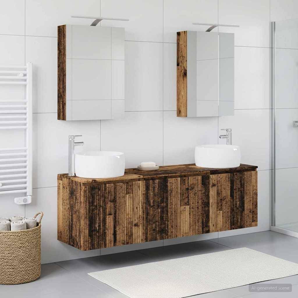 vidaXL Badezimmerschrank-Set 5 pcs Altholz Holzwerkstoff