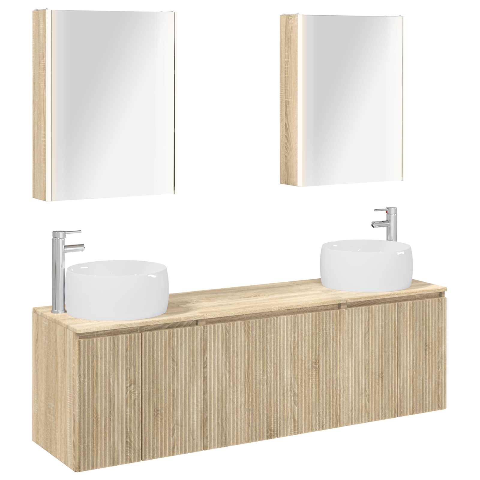 vidaXL Badezimmerschrank-Set 5 pcs Sonoma-Eiche Holzwerkstoff