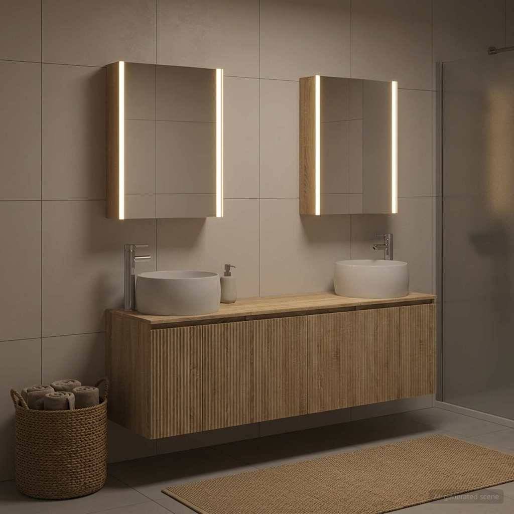 vidaXL Badezimmerschrank-Set 5 pcs Sonoma-Eiche Holzwerkstoff