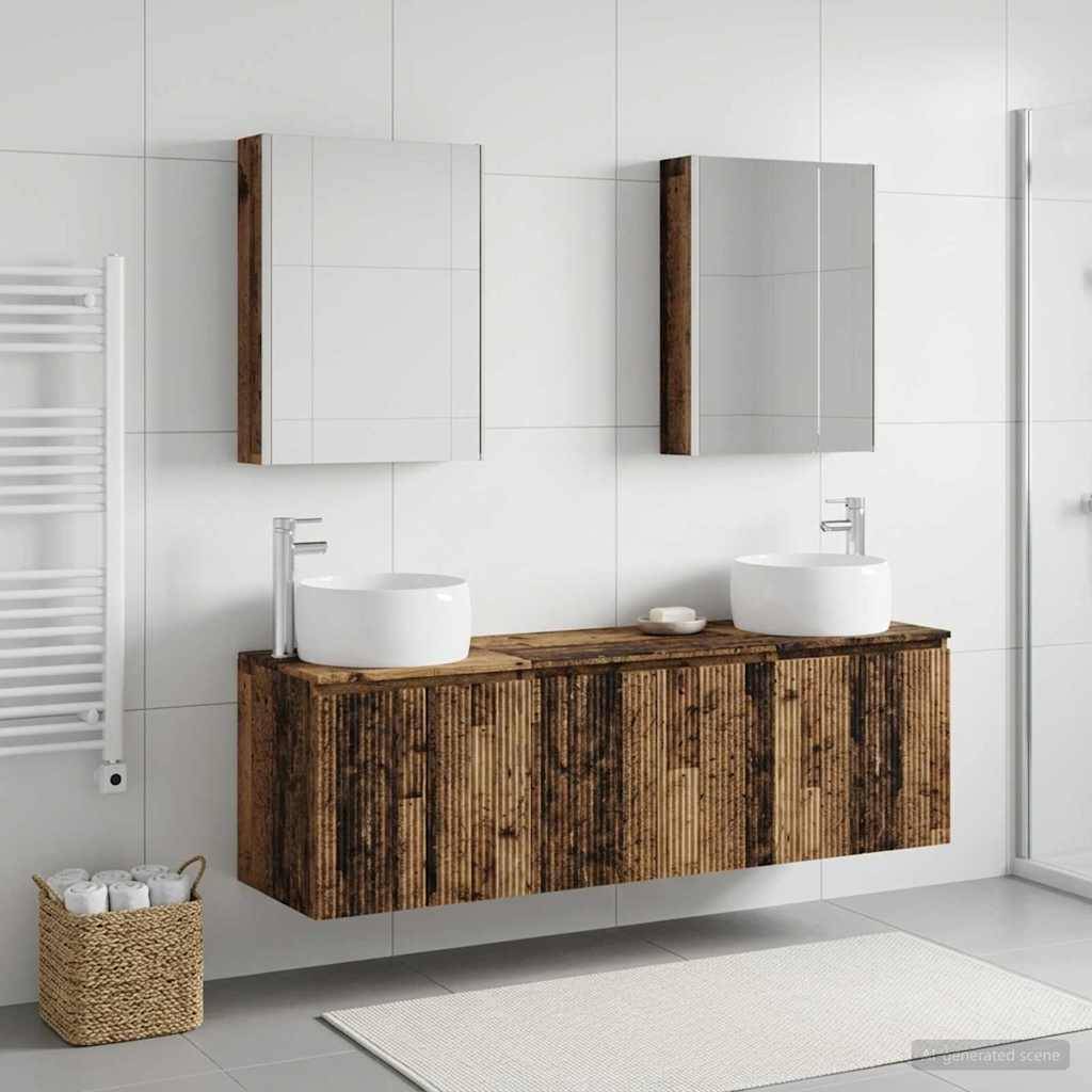 vidaXL Badezimmerschrank-Set 5 pcs Altholz Holzwerkstoff