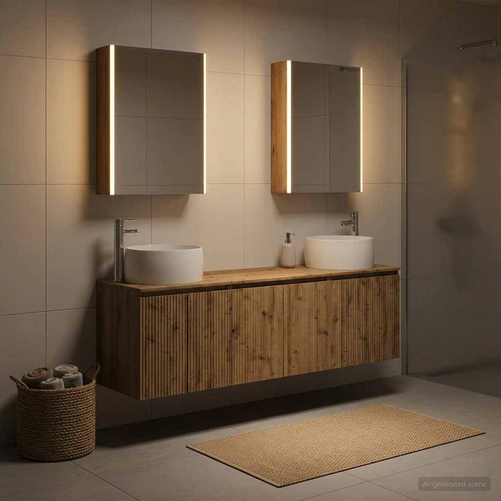 vidaXL Badezimmerschrank-Set 5 Stk. Artisan-Eiche Holzwerkstoff