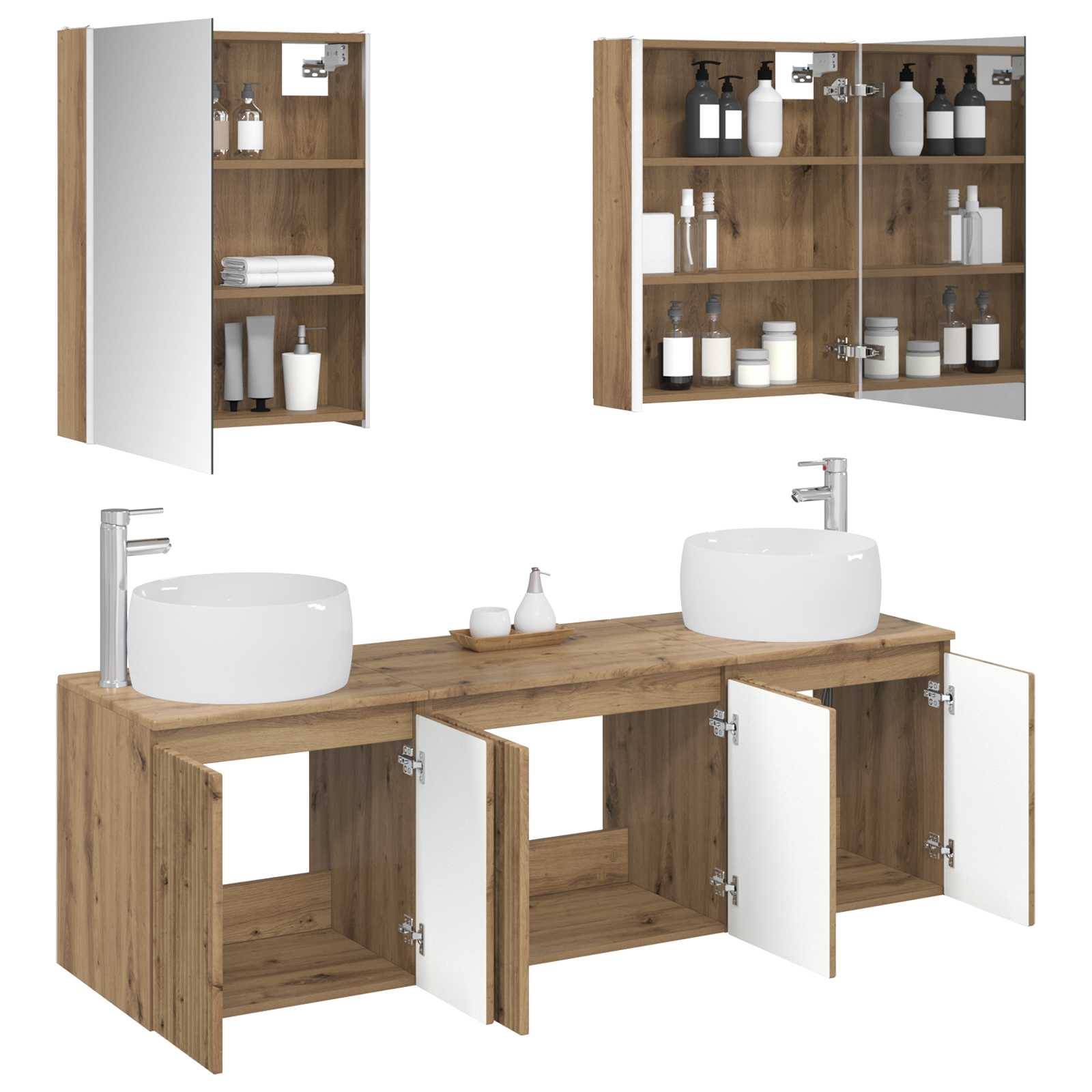 vidaXL Badezimmerschrank-Set 5 Stk. Artisan-Eiche Holzwerkstoff