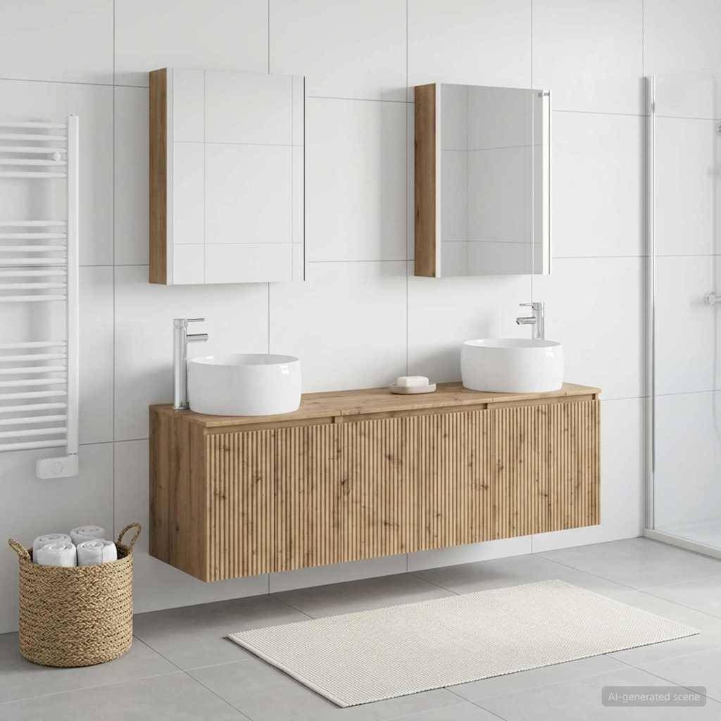 vidaXL Badezimmerschrank-Set 5 Stk. Artisan-Eiche Holzwerkstoff