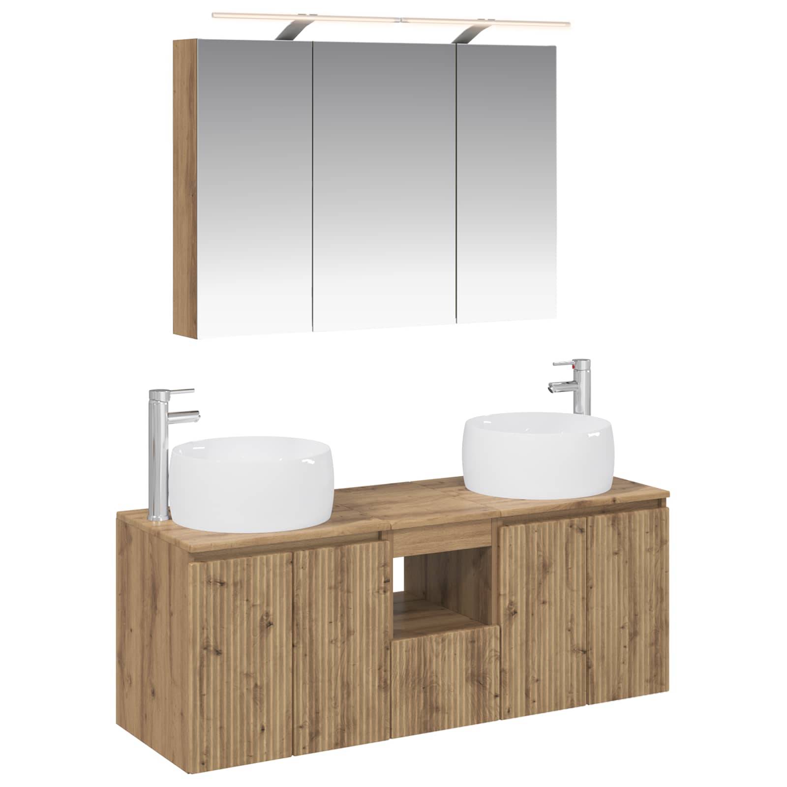 vidaXL Badezimmerschrank-Set 4 Stk. Artisan-Eiche Holzwerkstoff