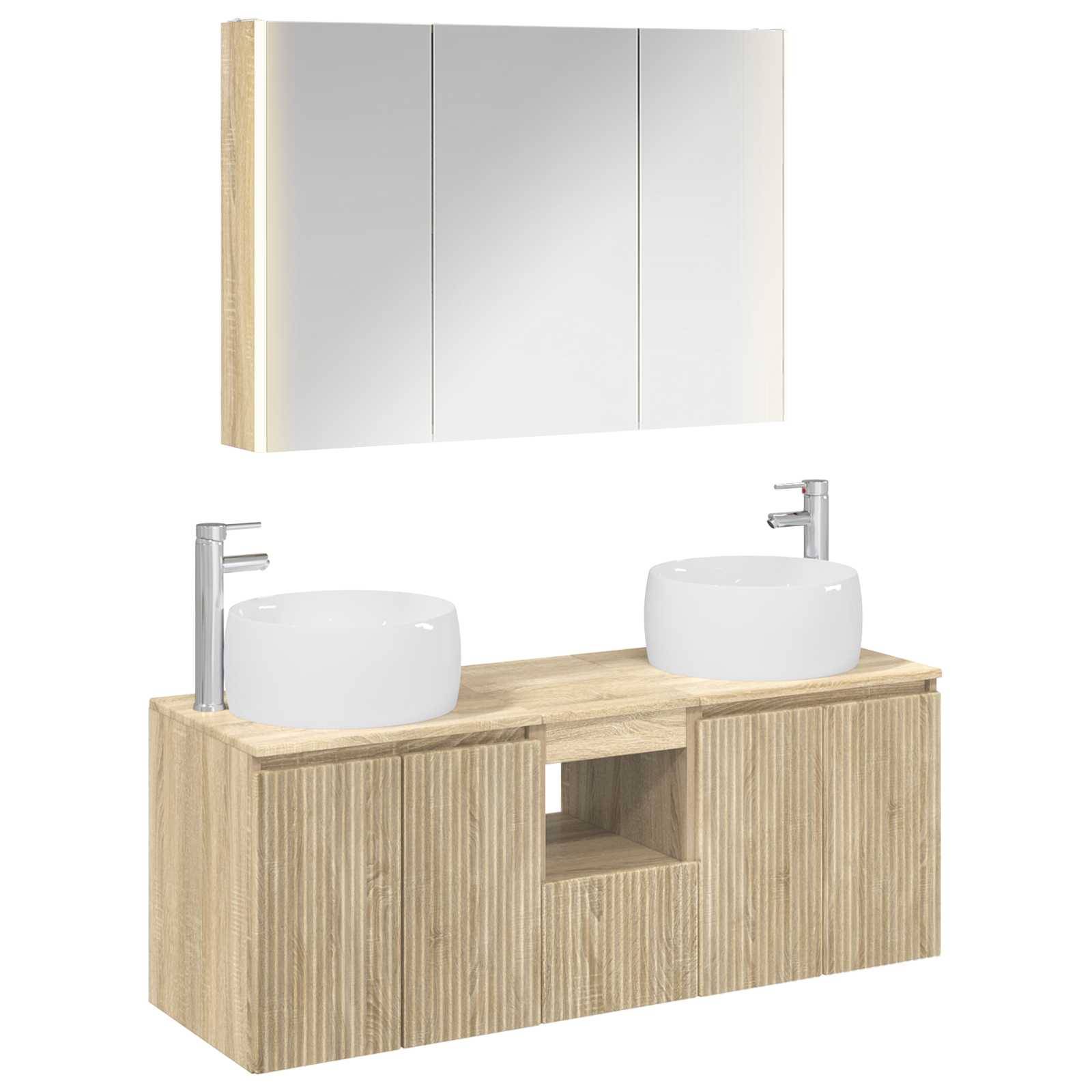 vidaXL Badezimmerschrank-Set 4 pcs Sonoma-Eiche Holzwerkstoff