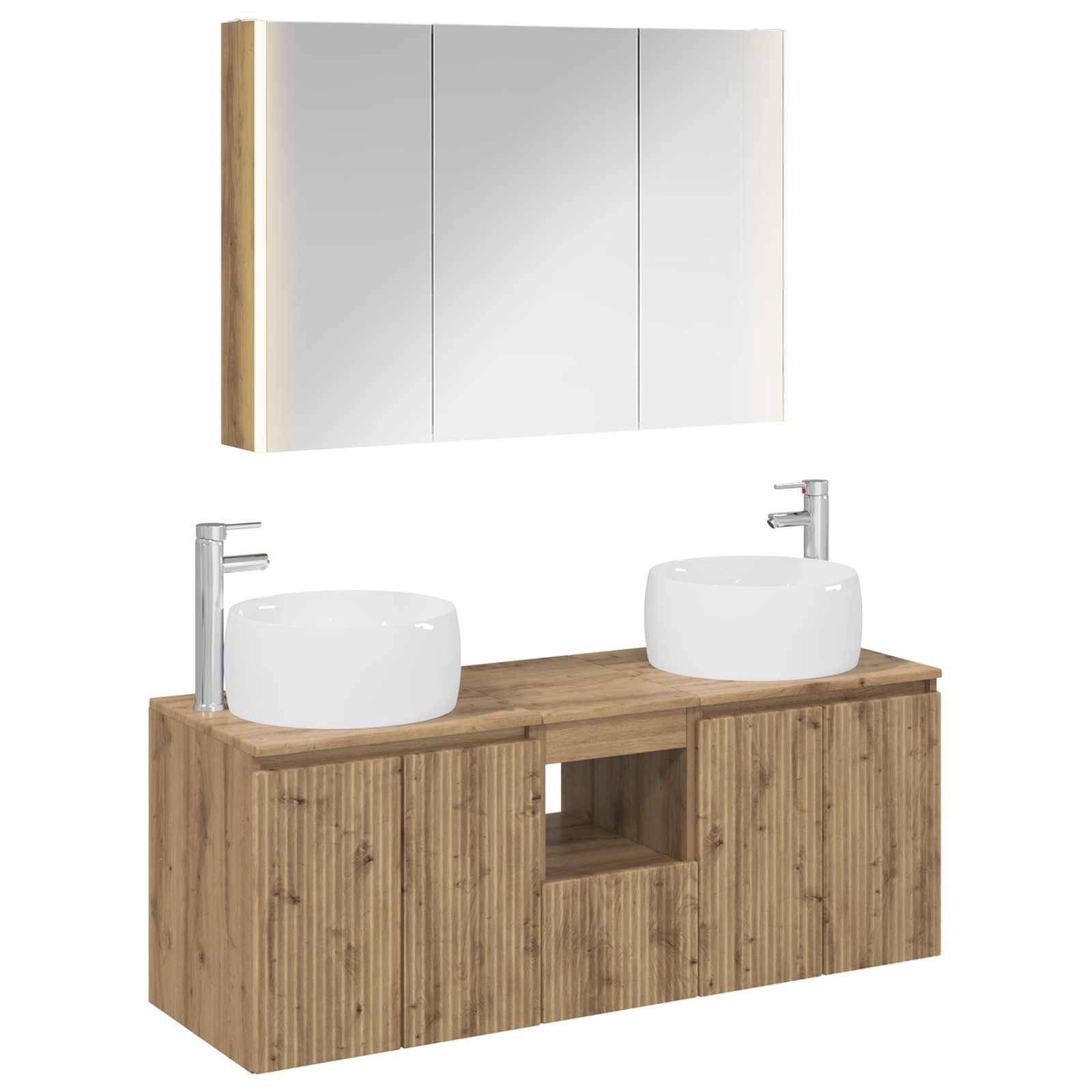 vidaXL Badezimmerschrank-Set 4 Stk. Artisan-Eiche Holzwerkstoff