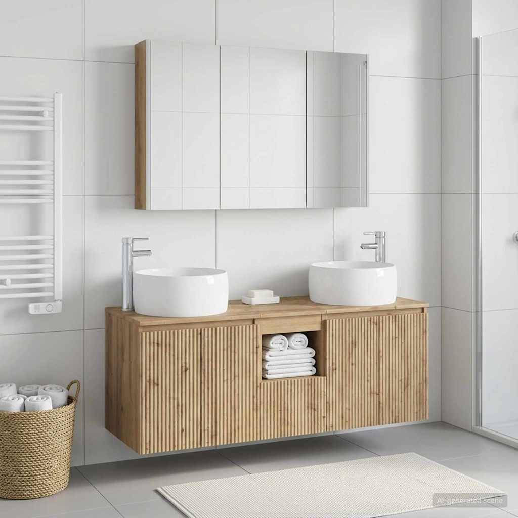 vidaXL Badezimmerschrank-Set 4 Stk. Artisan-Eiche Holzwerkstoff