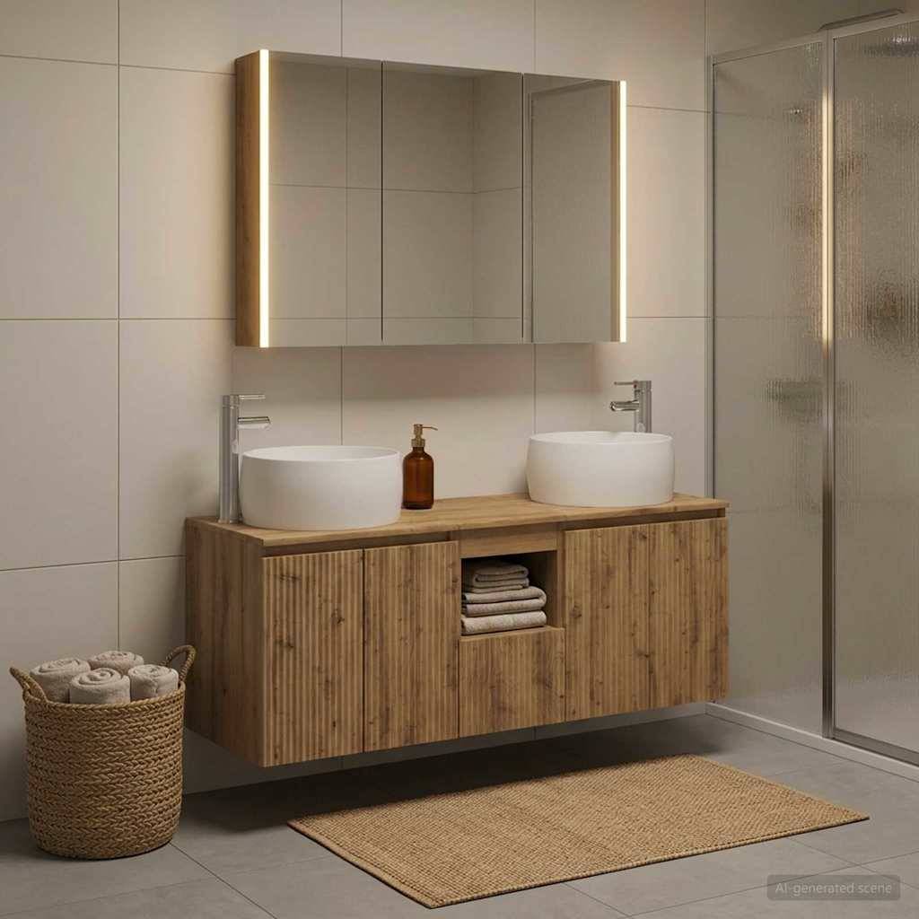 vidaXL Badezimmerschrank-Set 4 Stk. Artisan-Eiche Holzwerkstoff