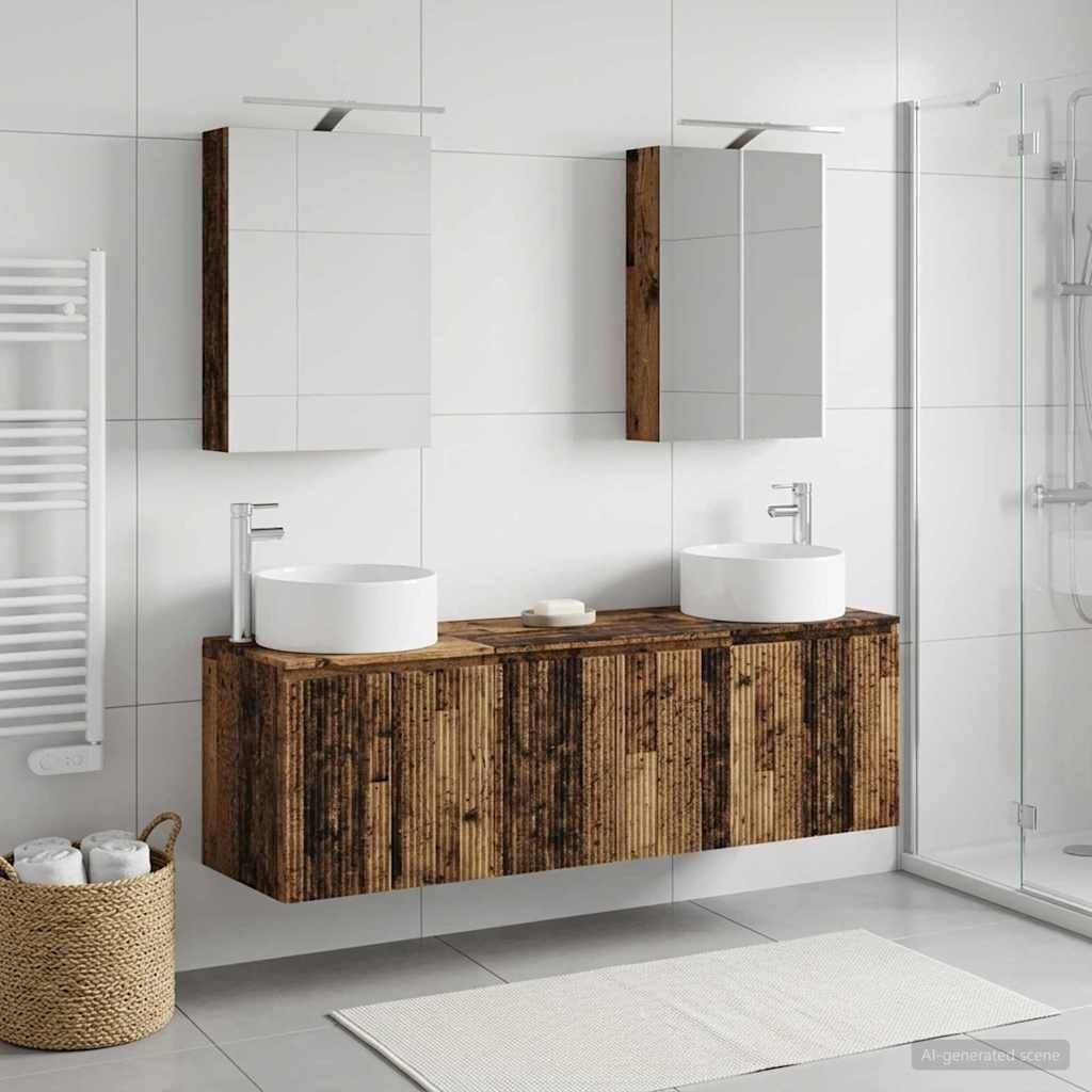 vidaXL Badezimmerschrank-Set 5 pcs Altholz Holzwerkstoff