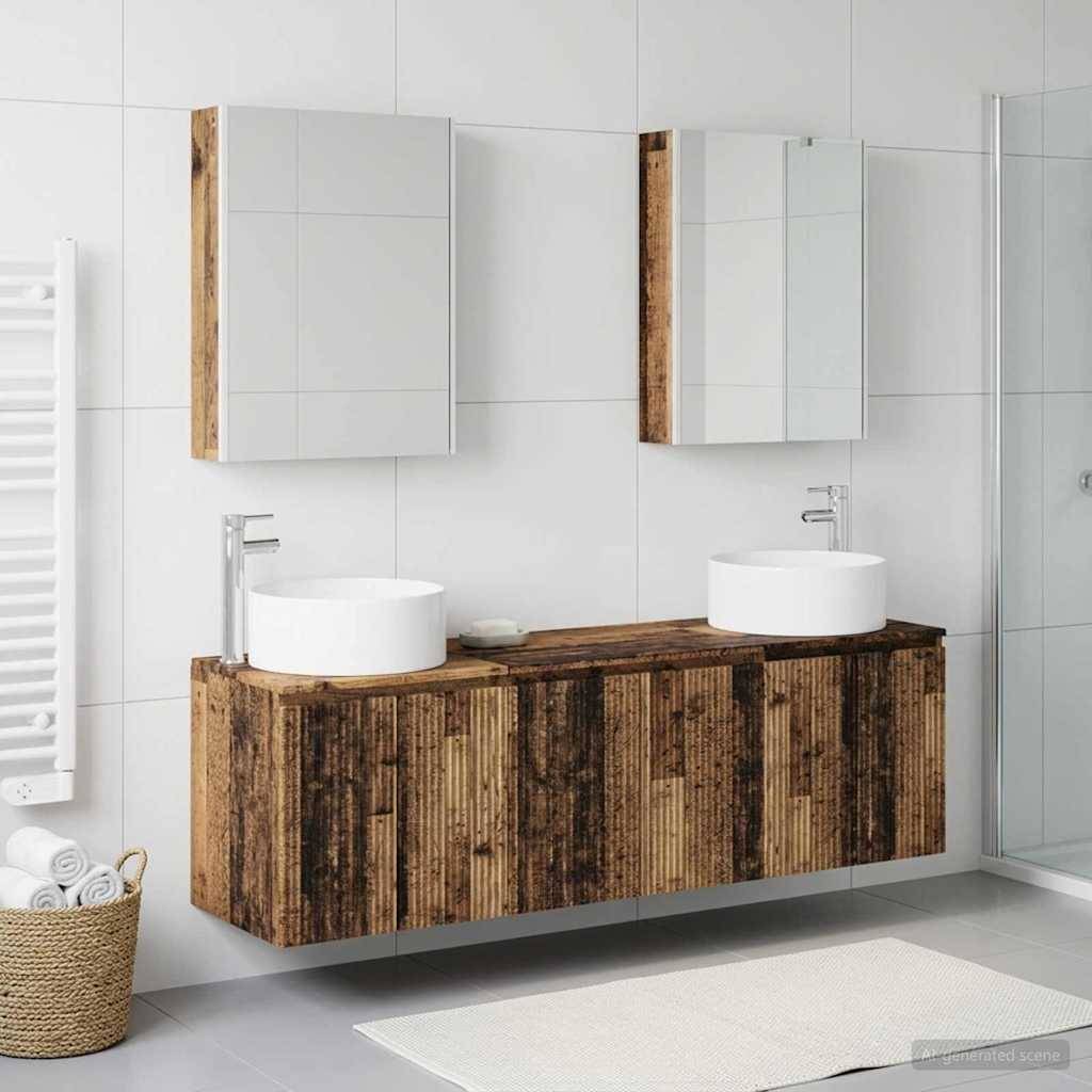 vidaXL Badezimmerschrank-Set 5 pcs Altholz Holzwerkstoff
