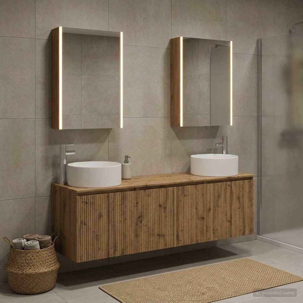 vidaXL Badezimmerschrank-Set 5 Stk. Artisan-Eiche Holzwerkstoff