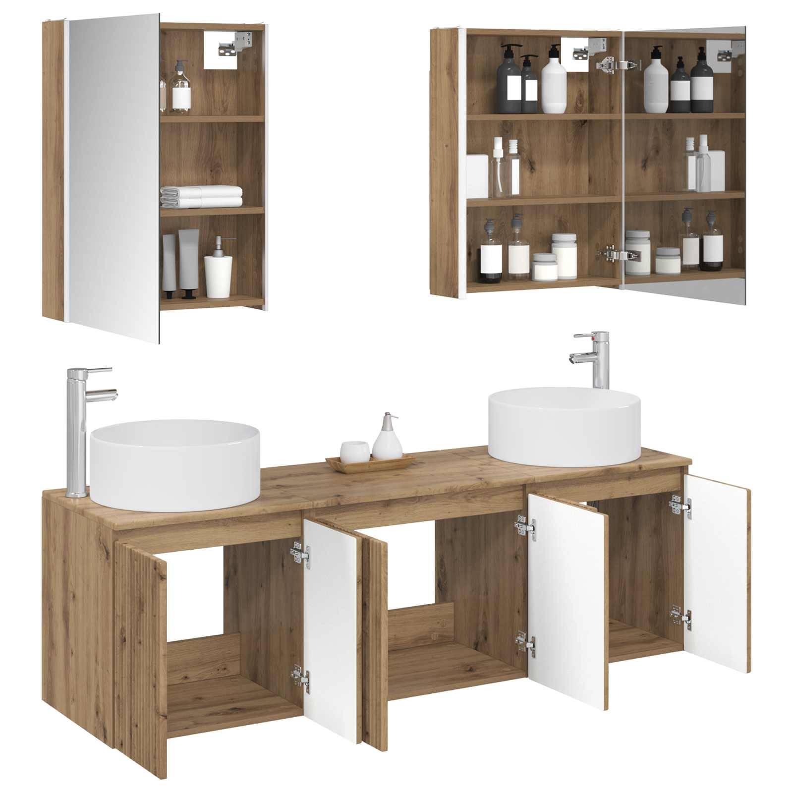 vidaXL Badezimmerschrank-Set 5 Stk. Artisan-Eiche Holzwerkstoff