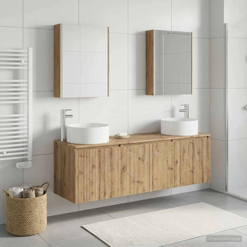 vidaXL Badezimmerschrank-Set 5 Stk. Artisan-Eiche Holzwerkstoff