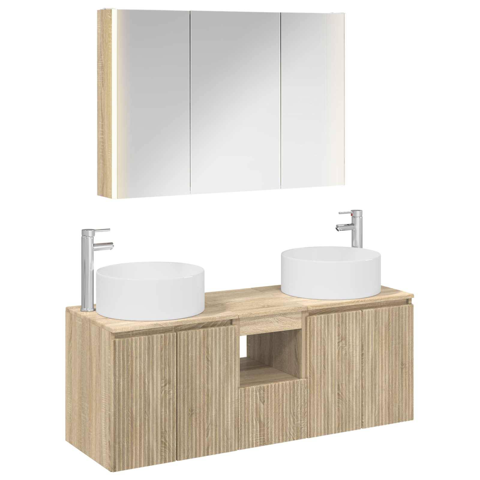 vidaXL Badezimmerschrank-Set 4 pcs Sonoma-Eiche 103,5 x 15,5 x 70 cm