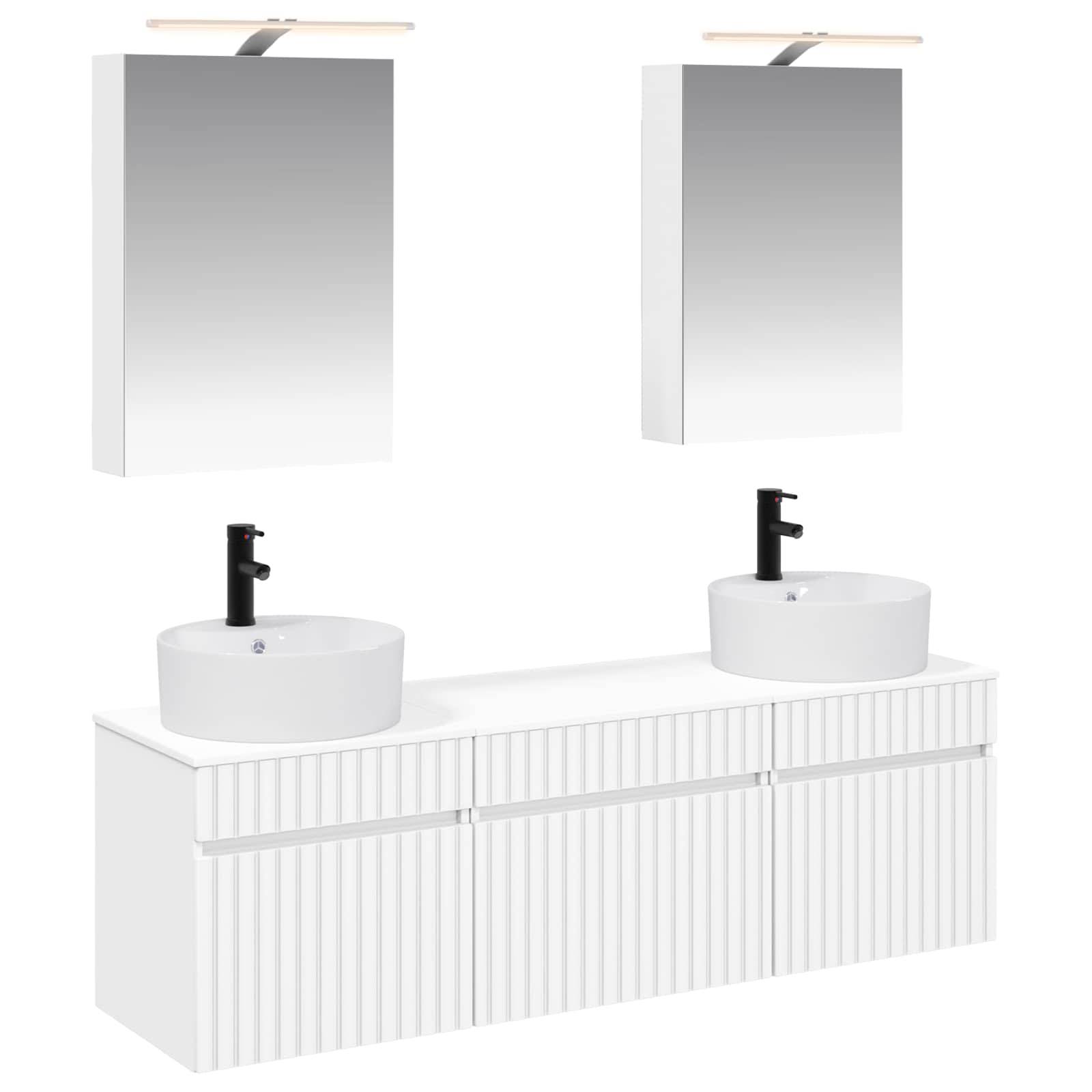 vidaXL Badezimmerschrank-Set 5 pcs Weiß 50 x 14,5 x 70 cm