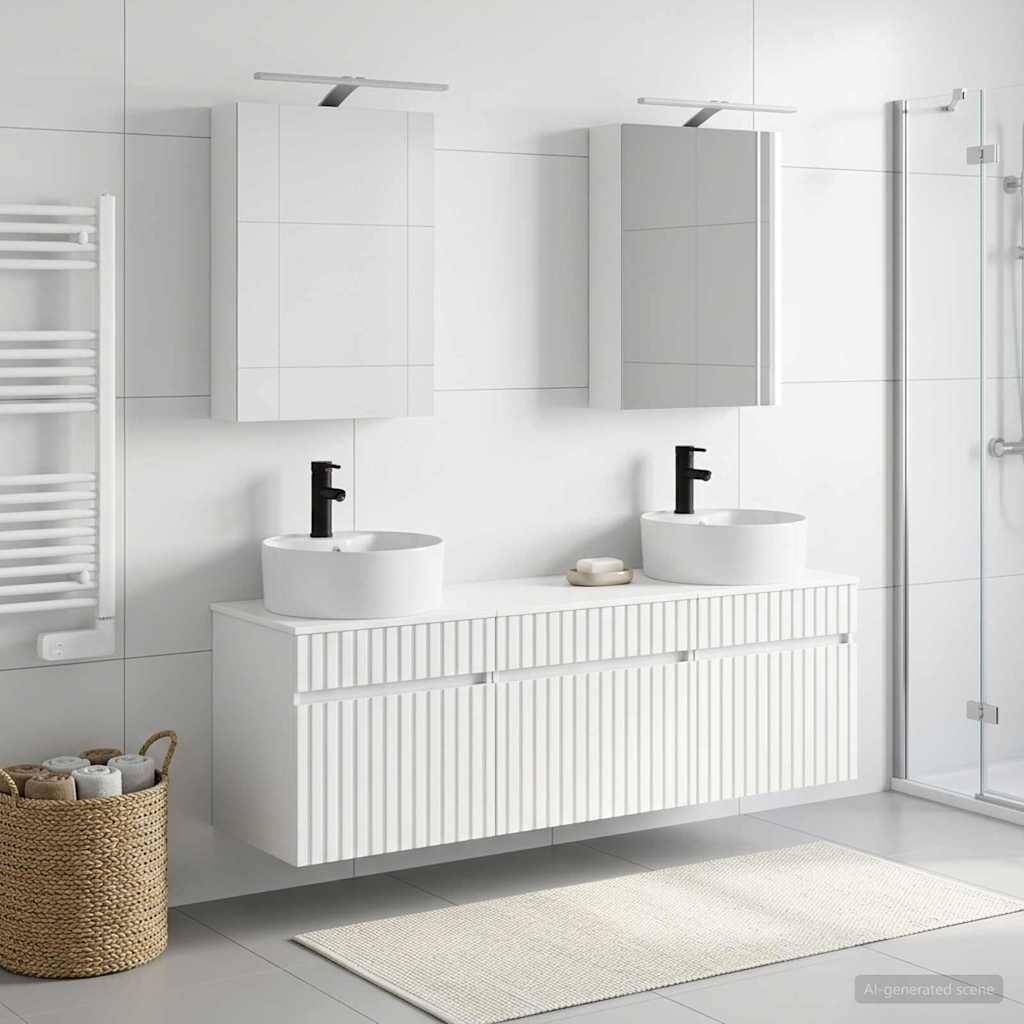 vidaXL Badezimmerschrank-Set 5 pcs Weiß 50 x 14,5 x 70 cm