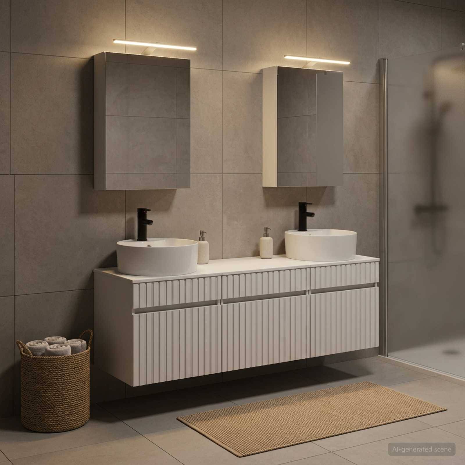 vidaXL Badezimmerschrank-Set 5 pcs Weiß 50 x 14,5 x 70 cm