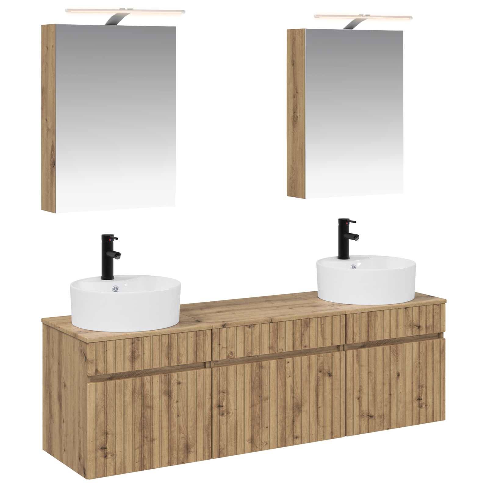 vidaXL Badezimmerschrank-Set 5 Stk. Artisan-Eiche Holzwerkstoff