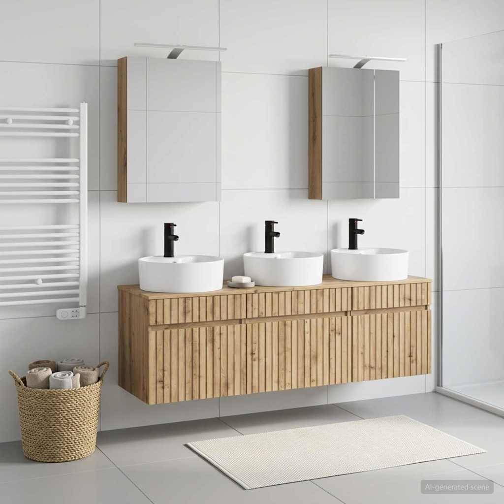 vidaXL Badezimmerschrank-Set 5 Stk. Artisan-Eiche Holzwerkstoff