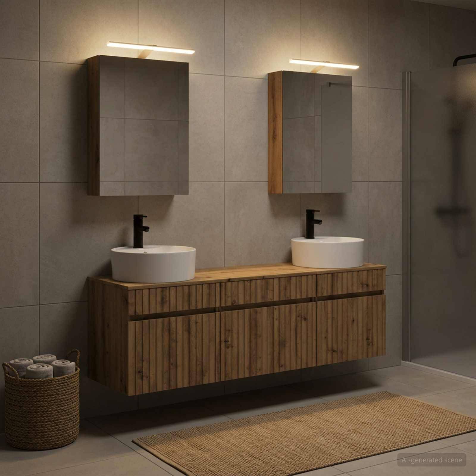 vidaXL Badezimmerschrank-Set 5 Stk. Artisan-Eiche Holzwerkstoff