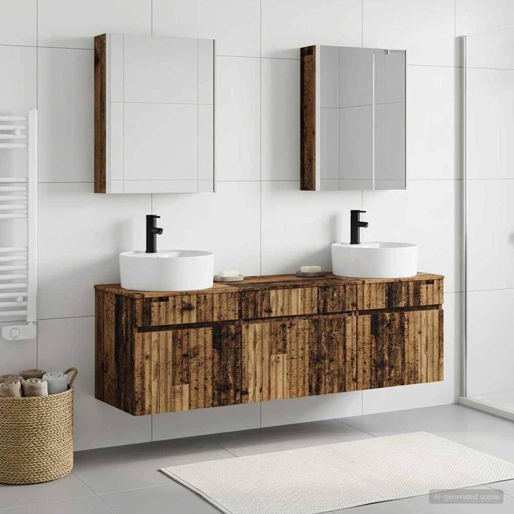 vidaXL Badezimmerschrank-Set 5 pcs Altholz 53 x 15,5 x 70 cm
