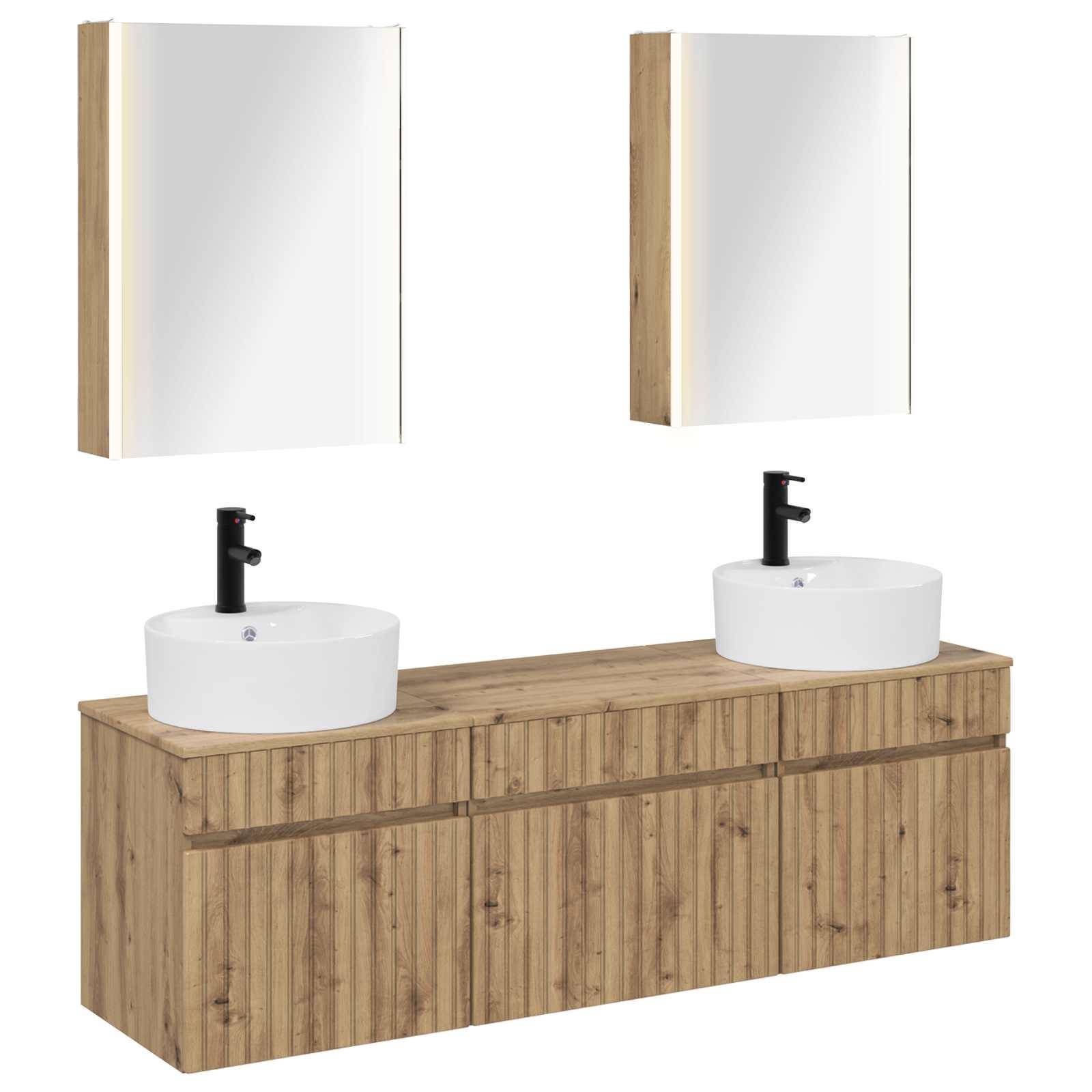 vidaXL Badezimmerschrank-Set 5 Stk. Artisan-Eiche Holzwerkstoff